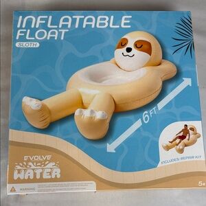 Evolve Water Sloth Inflatable Pool Float 6ft Giant Lounger for Kids and Adults